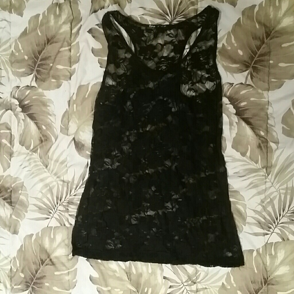 Black lace tank top